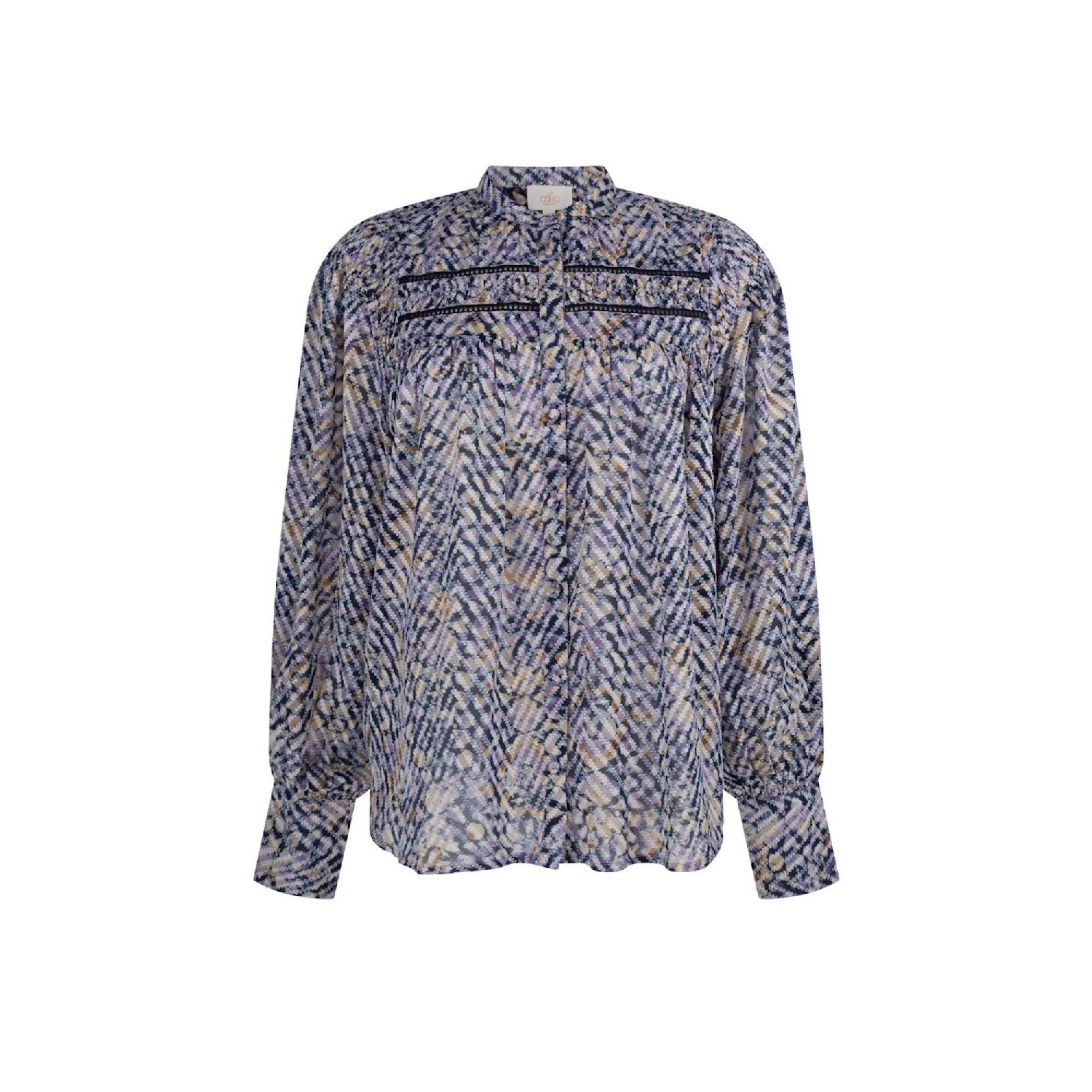 Aaiko daimy flower blouse batik blue