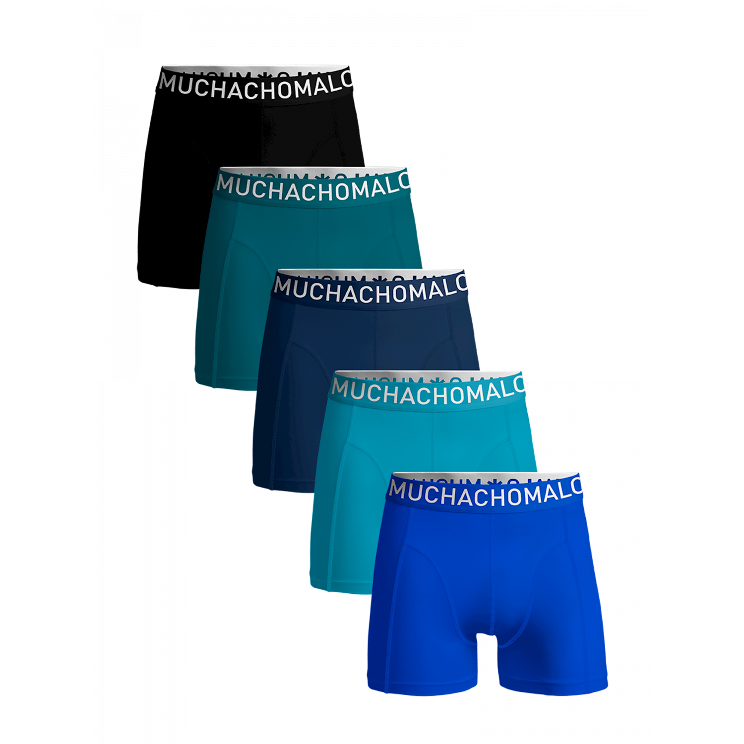 Muchacomalo 5-pack light cotton solid boxer multi