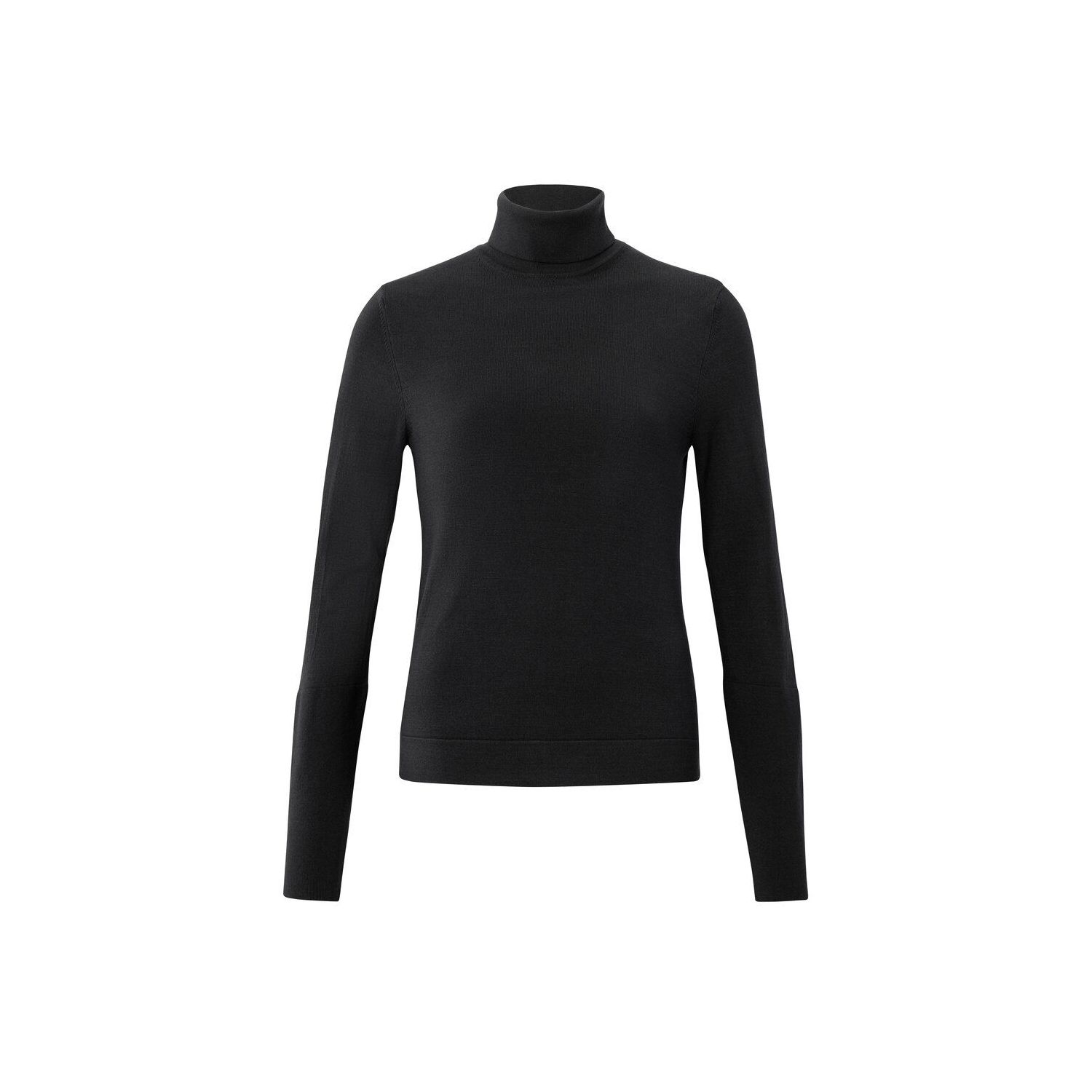 Yaya turtleneck sweater with button black