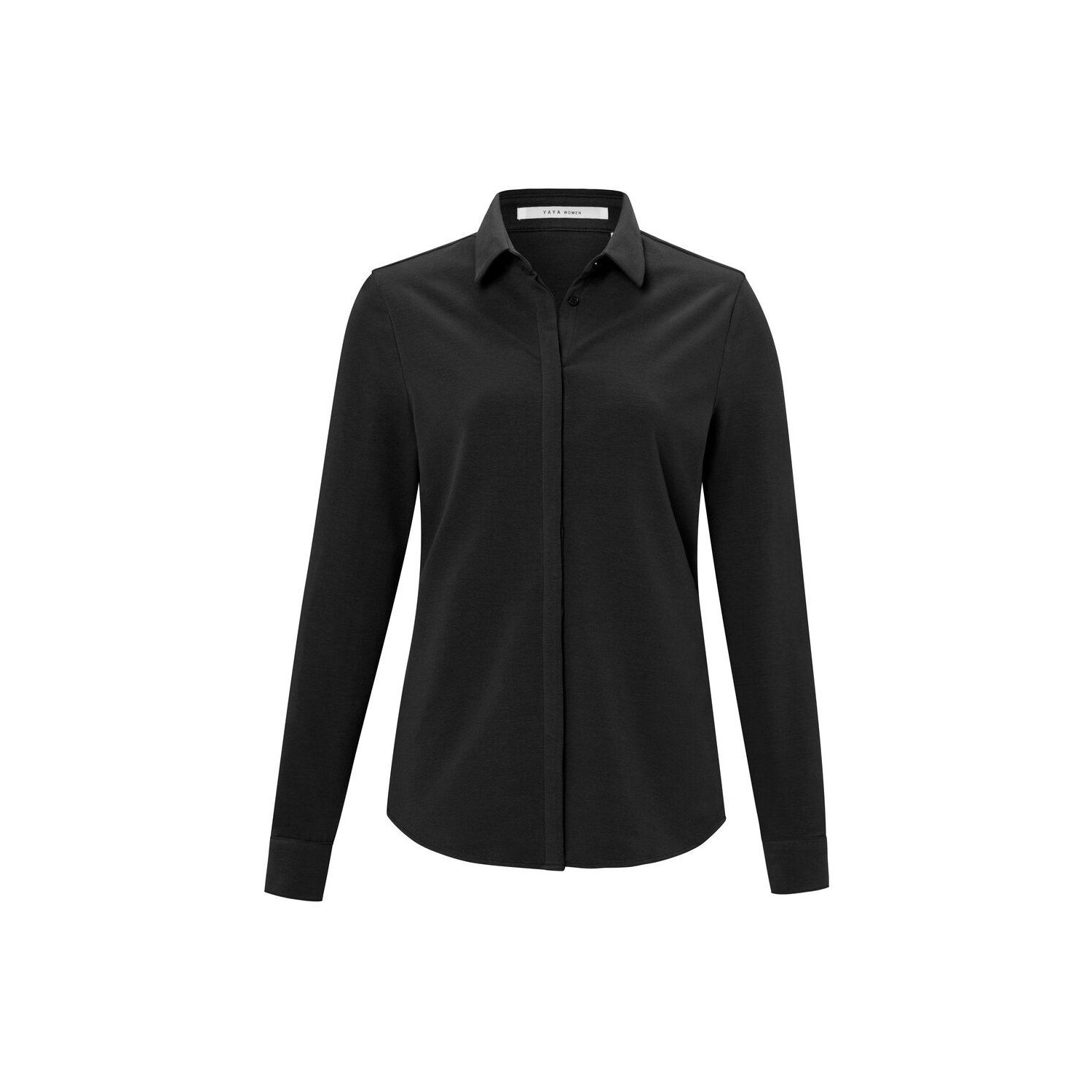 Yaya jersey cotton blend shirt black