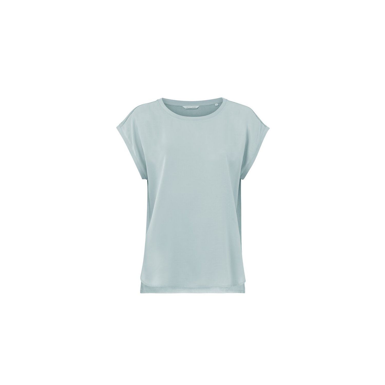 YAYA fabric mix top sleeveles pearl blue