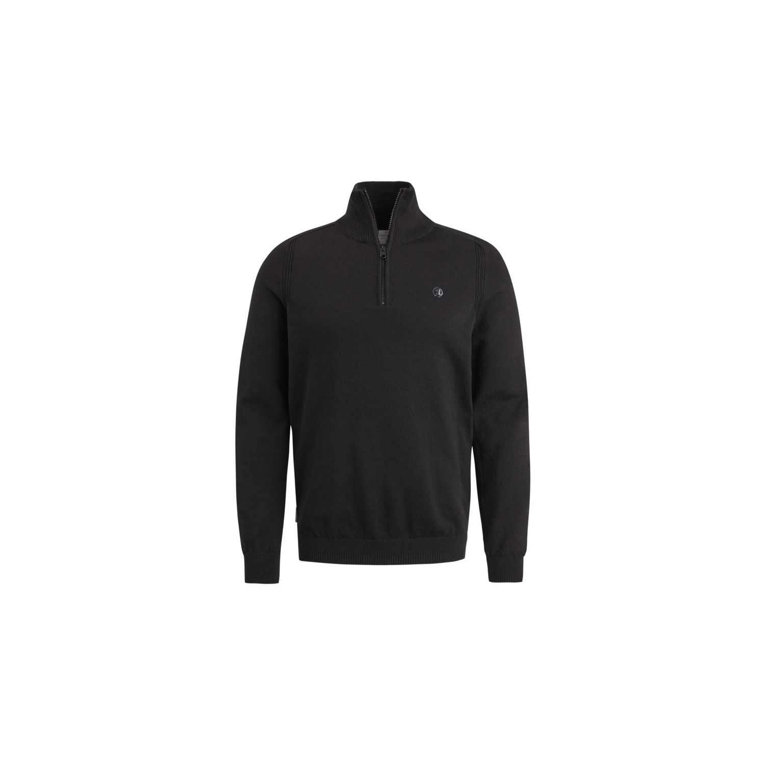 Cast iron half zip collar cotton stretch black