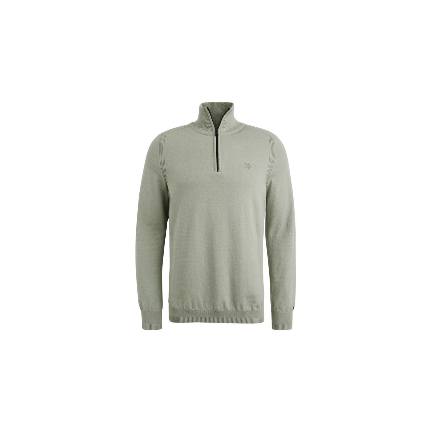 Cast Iron half zip collar cotton stretch seagrass