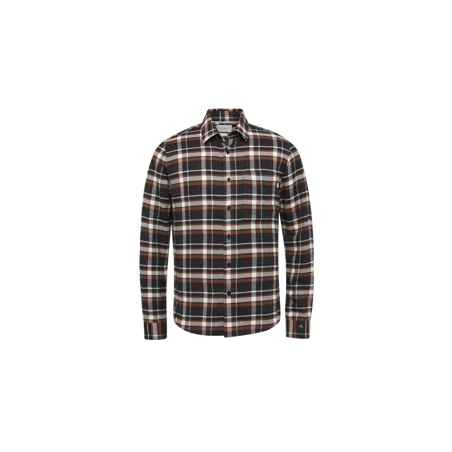 Cast Iron l/s shirt brushed yarn dyed check black