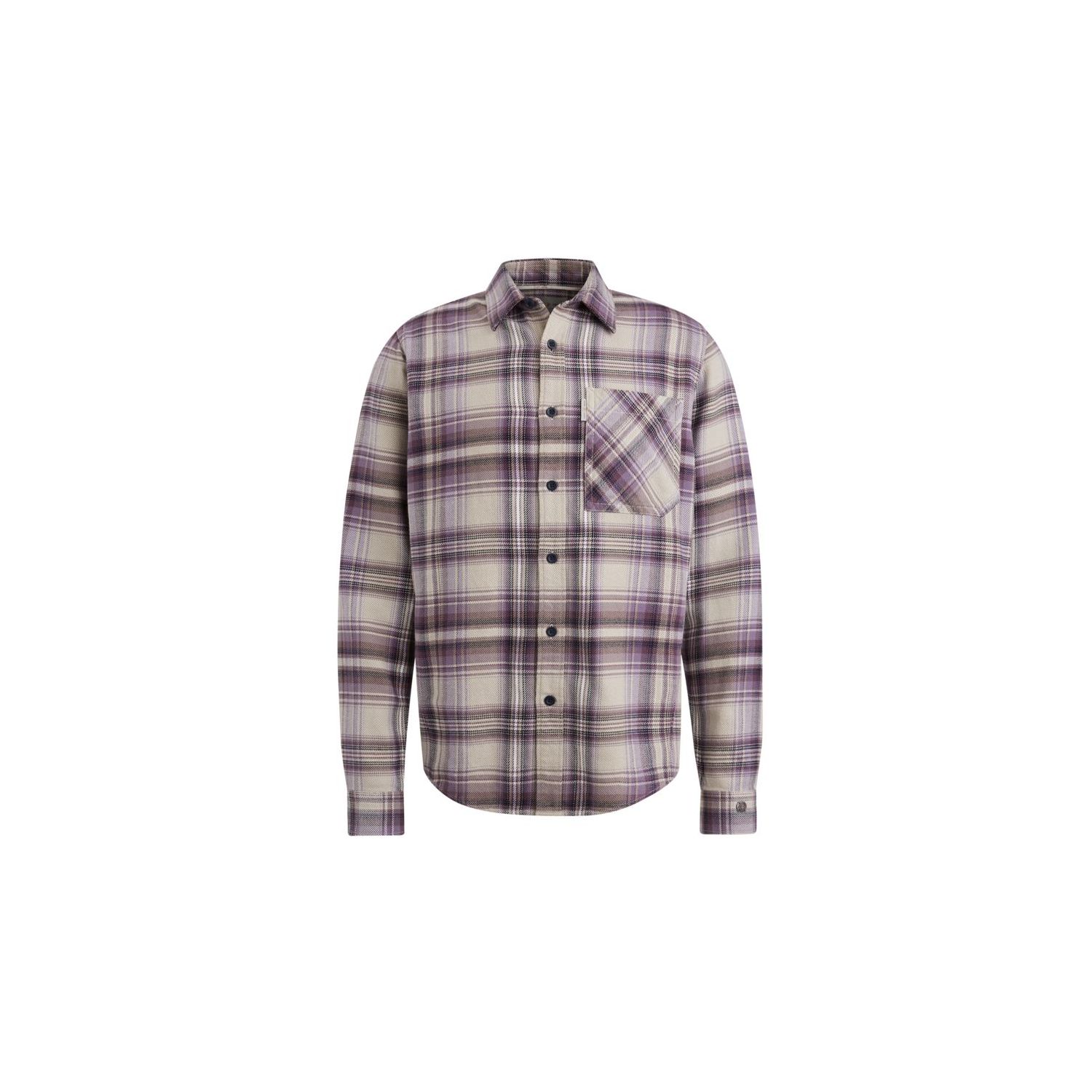 Cast Iron l/s shirt brushed twill check taupe