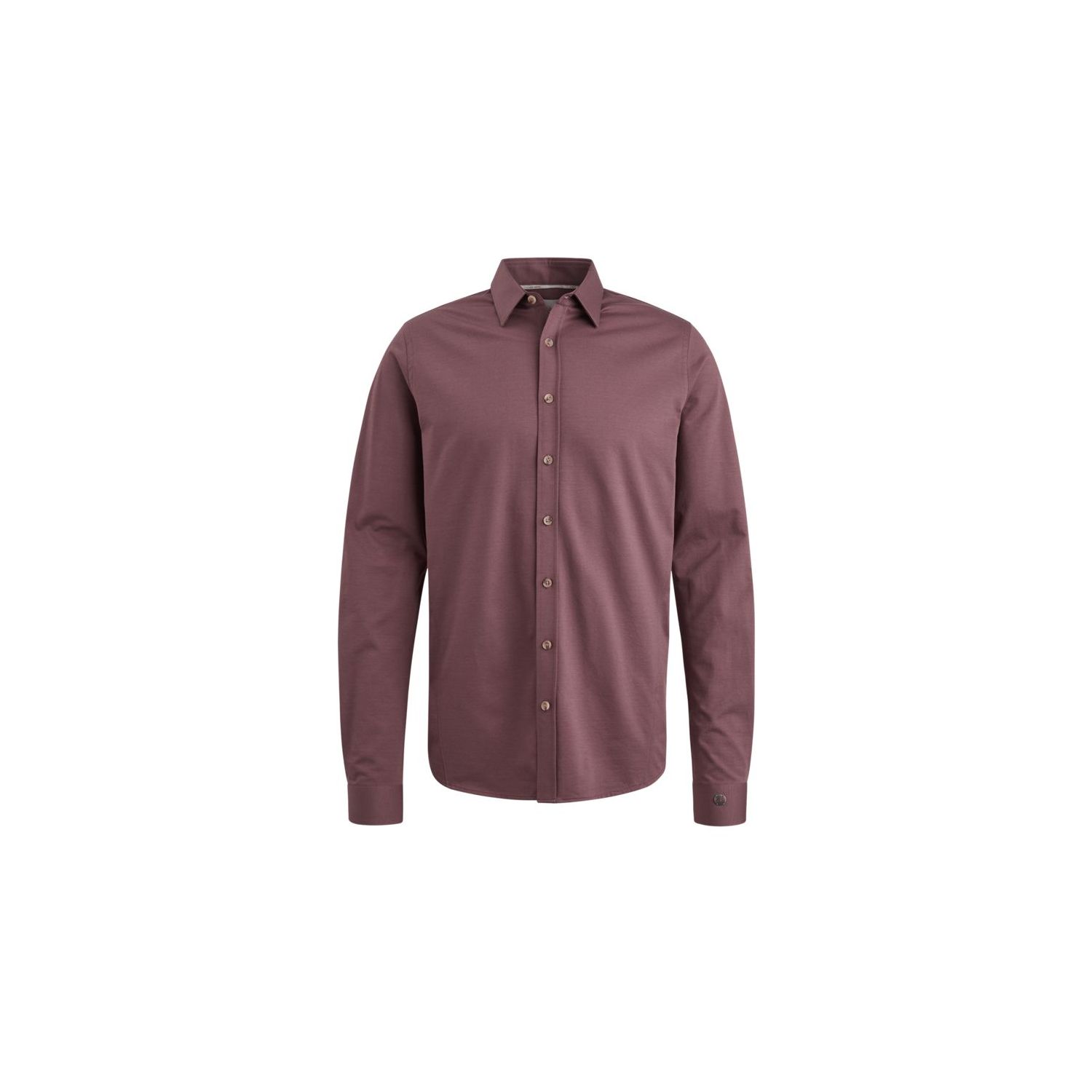 Cast iron l/s shirt twill jersey 2 tone marron