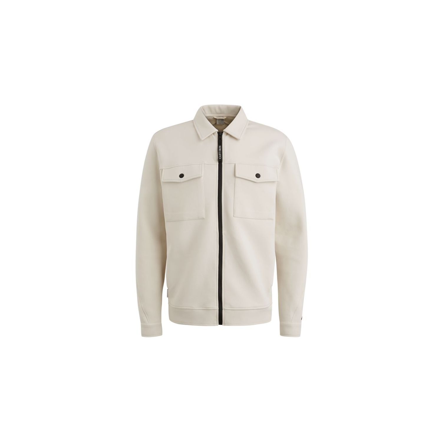 Cast Iron zip jacket interlock sweat almond milk