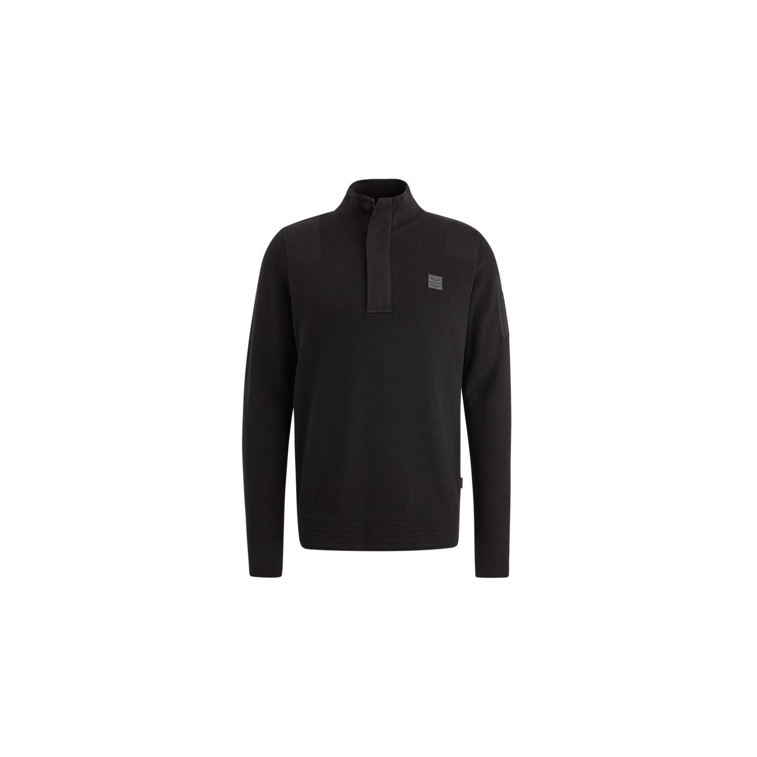 Pme legend half zip collar cotton knit black onyx