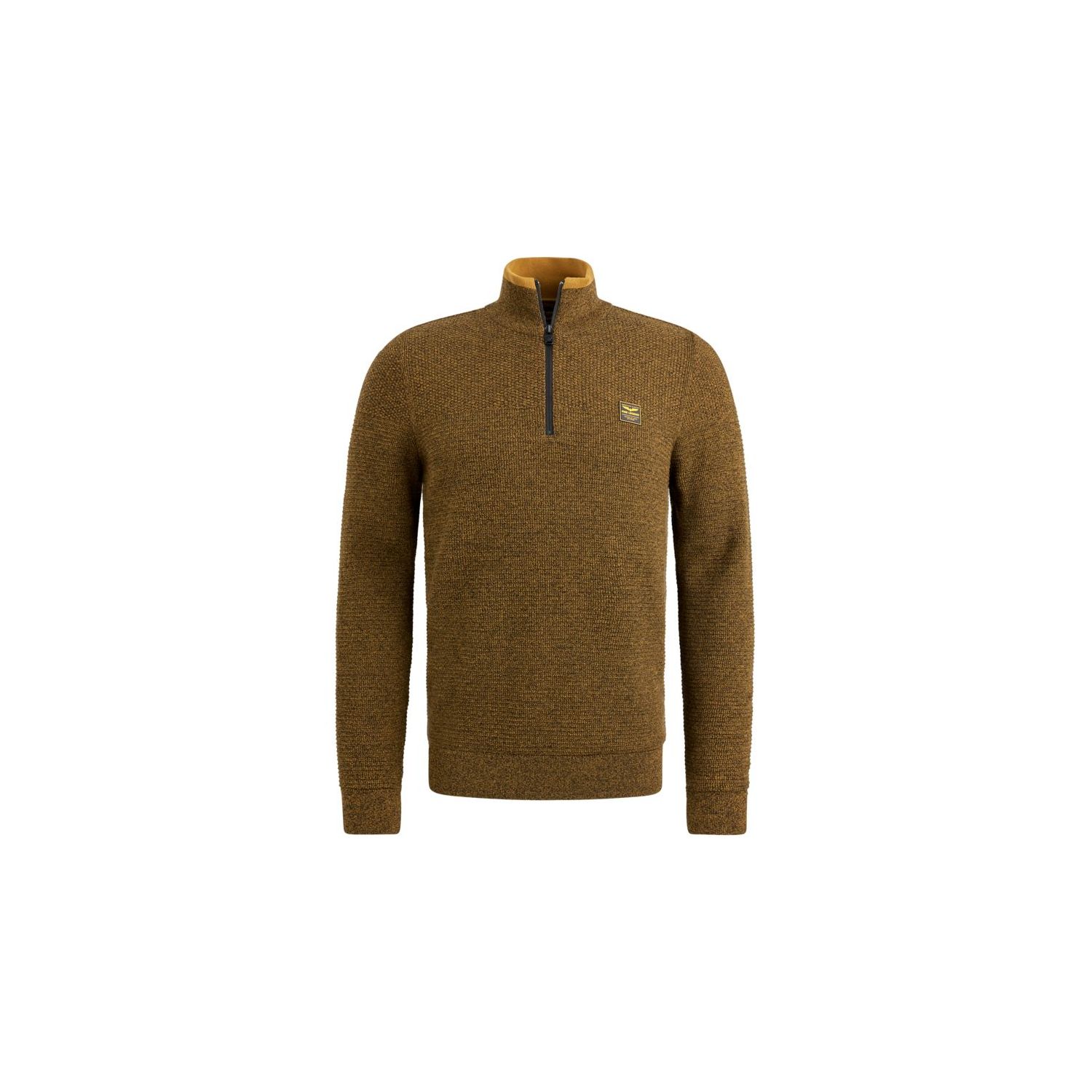 Pme legend half zip collar cotton mouline brown