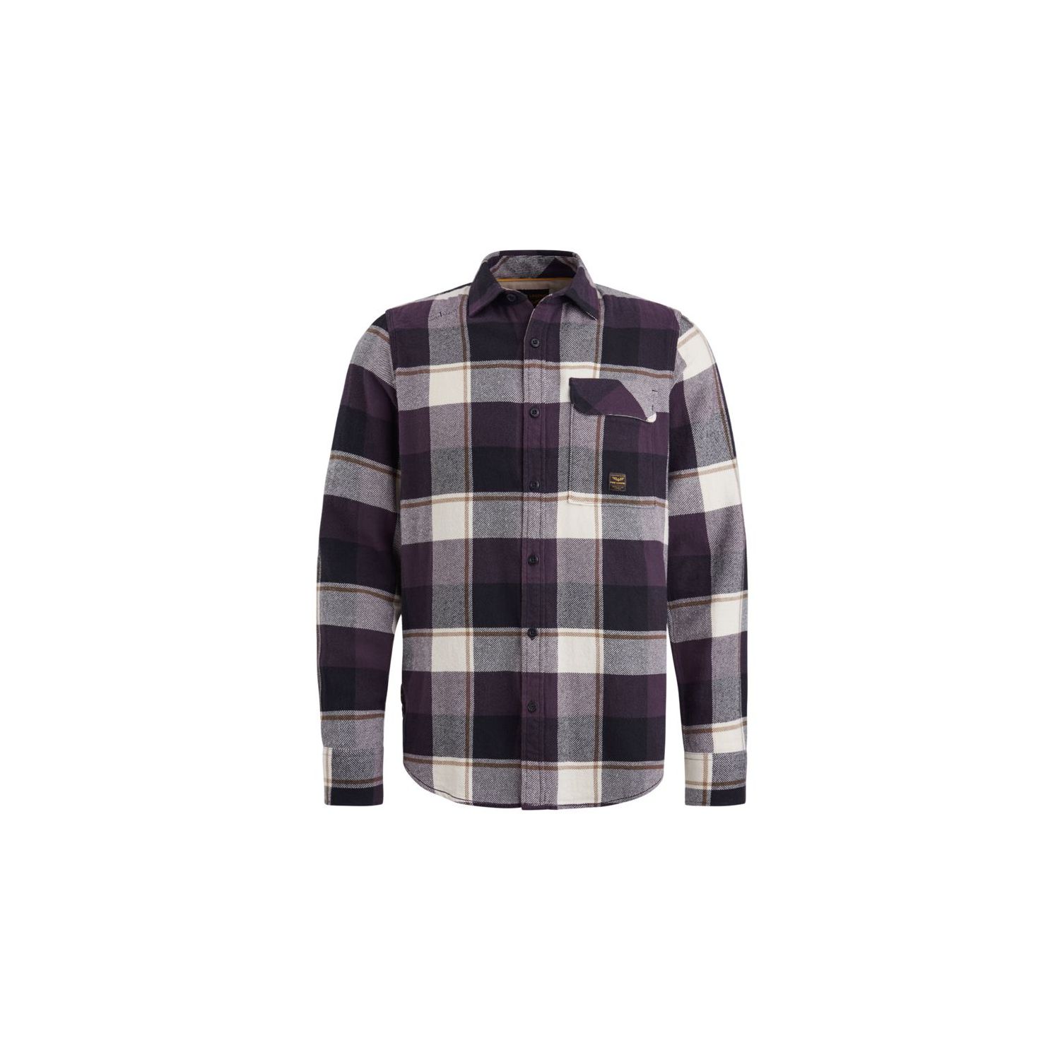 Pme legend l/s shirt flanel twill check plum