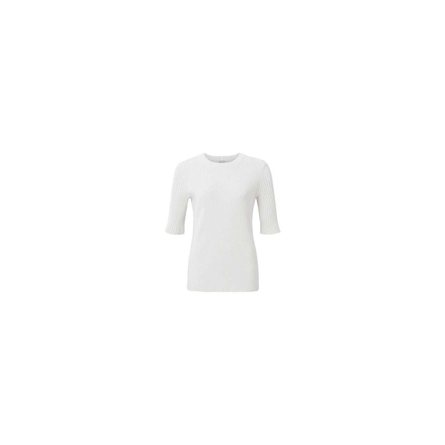 YAYA two tone rib top bright white