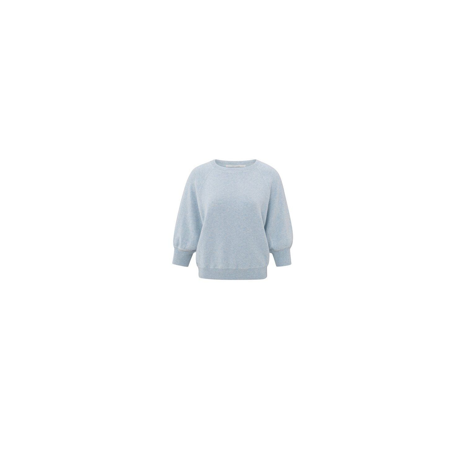 YAYA sweater half long raglan gray dawn blue