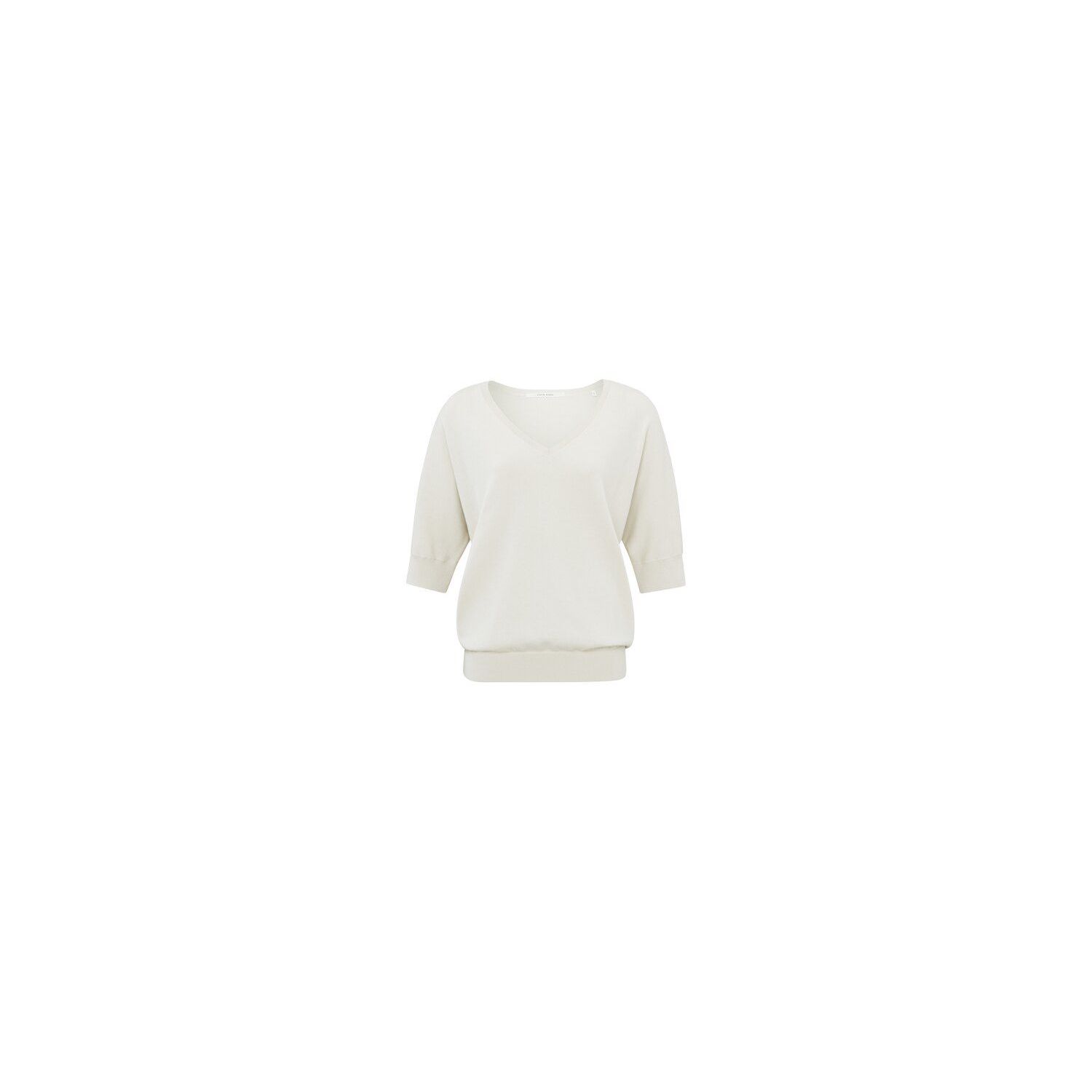 Yaya double v-neck sweater chalk white