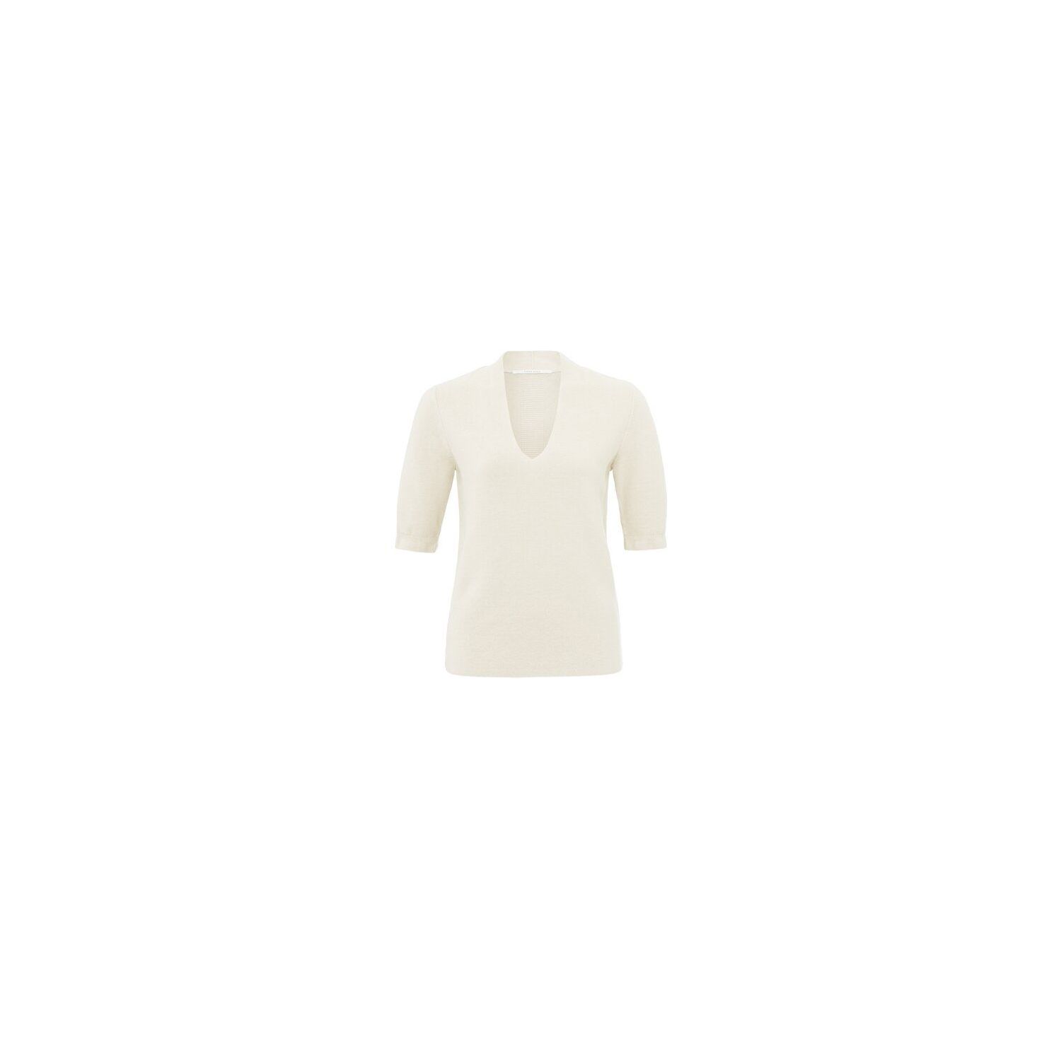 Yaya v-neck s/s sweater ivory white