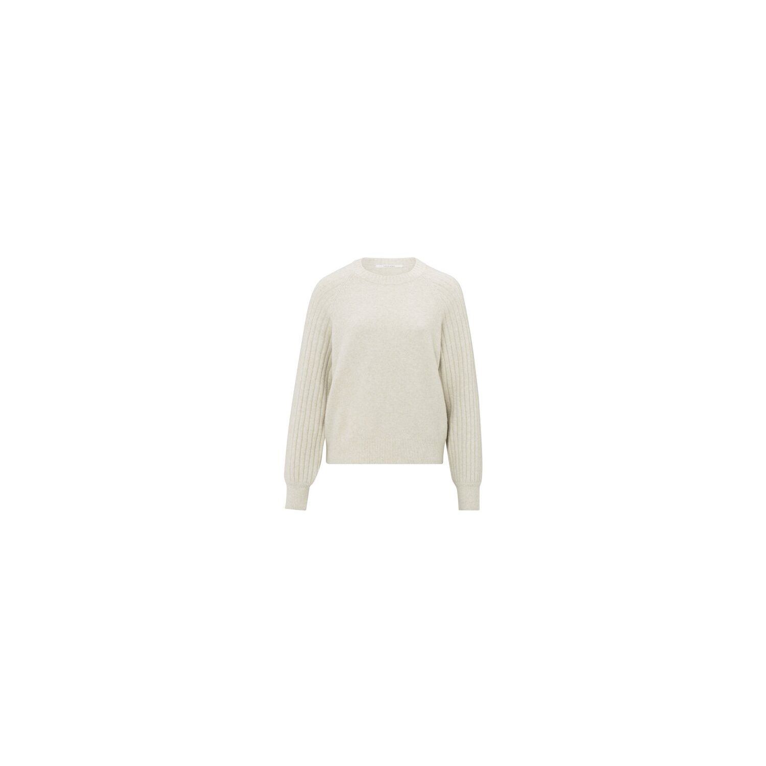 YAYA rib mixed sweater ls off white melange