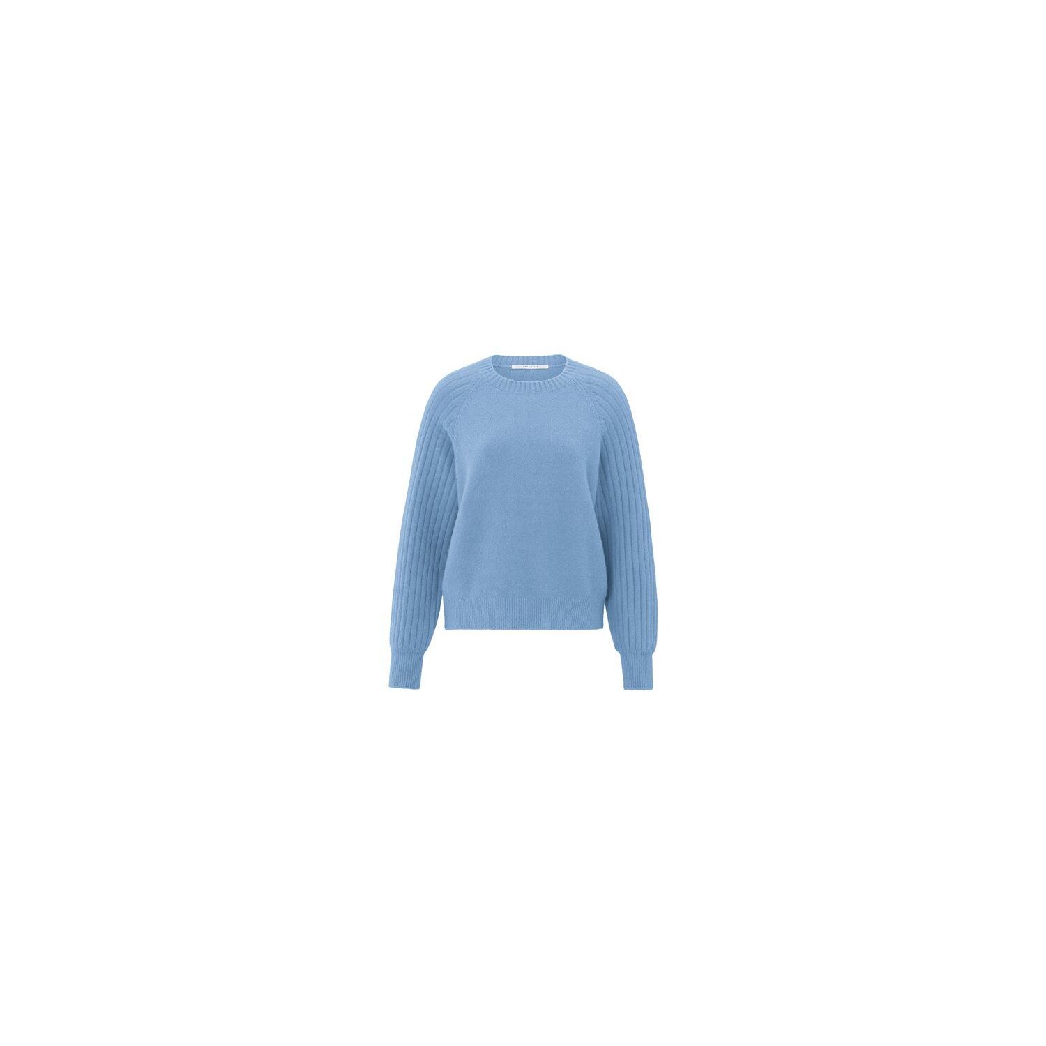 YAYA rib mixed sweater ls bel air blue