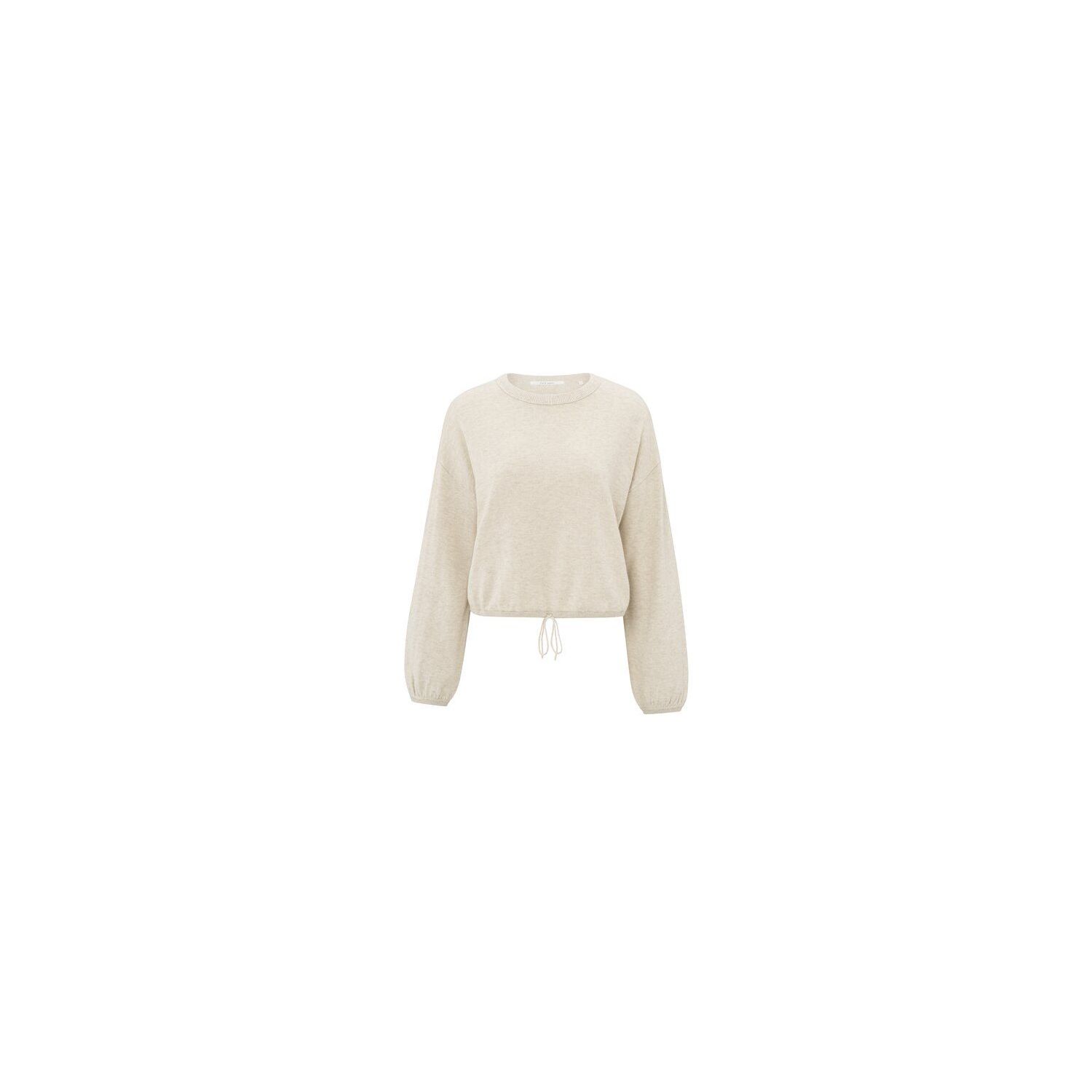 YAYA sweater with cord at bottom light beige mel.