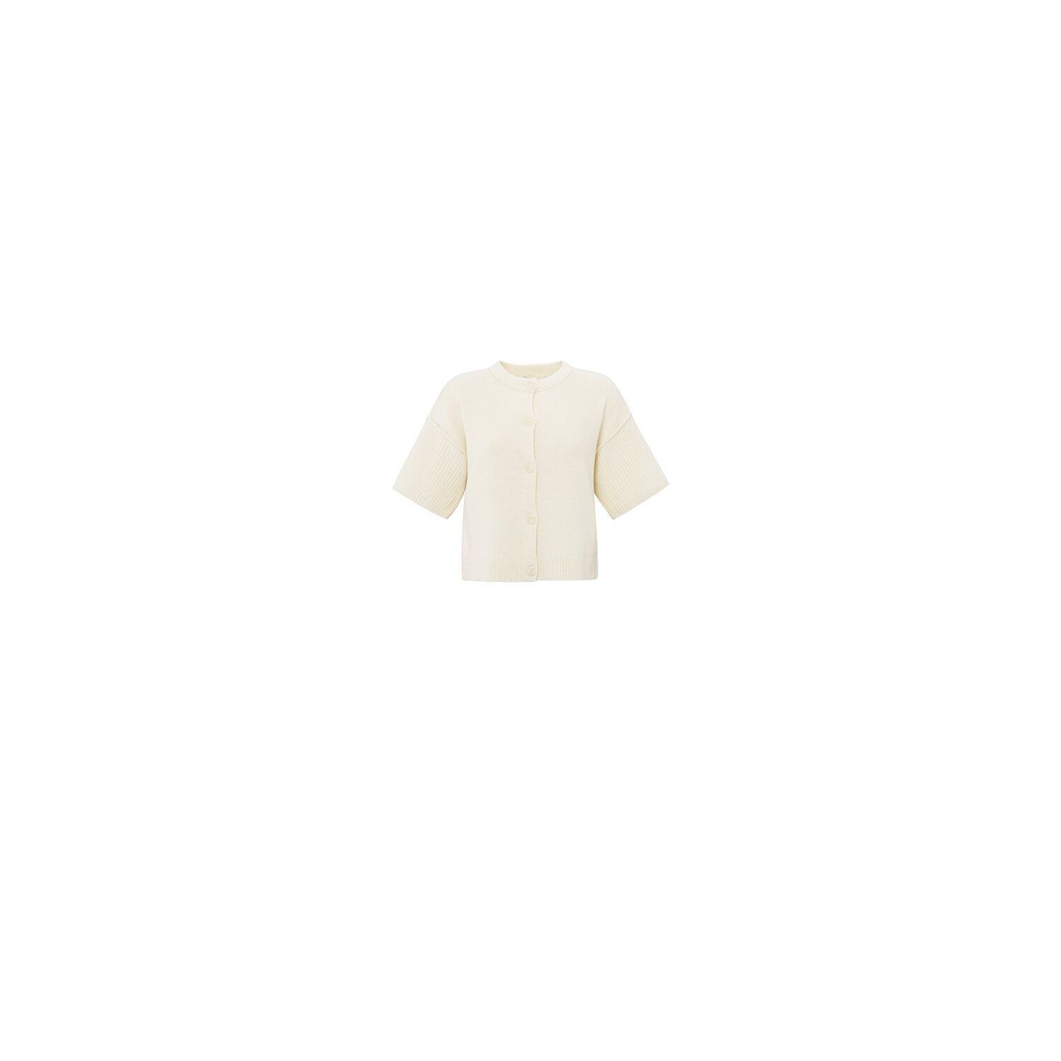 YAYA cardigan with wide short sleeve off white