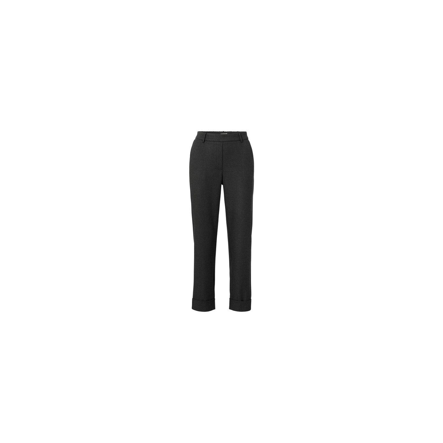 Yaya soft pantalon straight leg turn up anthracite