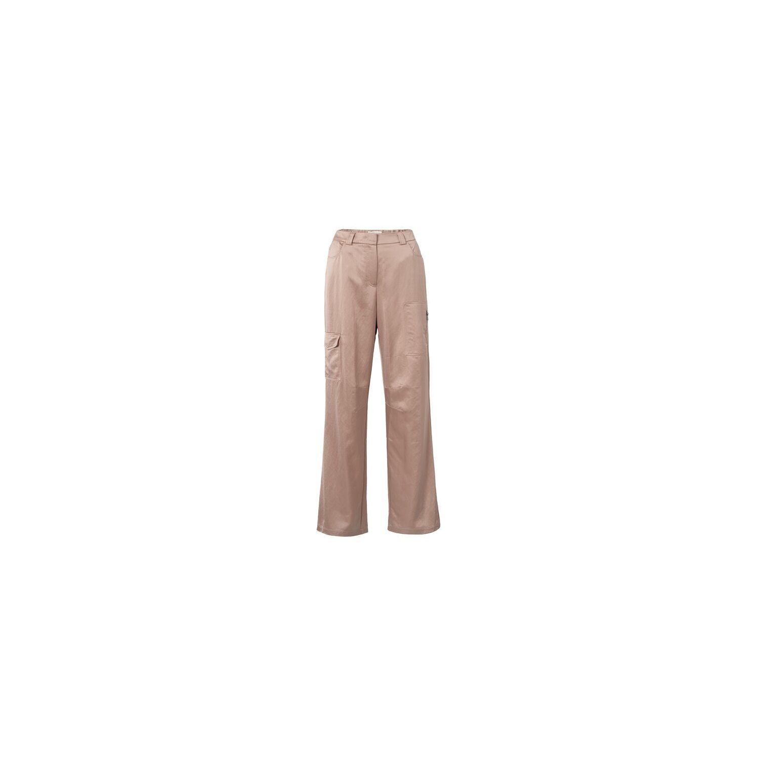 YAYA trousers satin wide leg whit cargo dusty pink