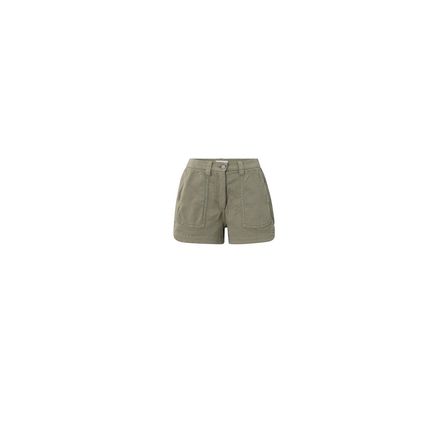 YAYA woven cargo short elastic waistband army gree