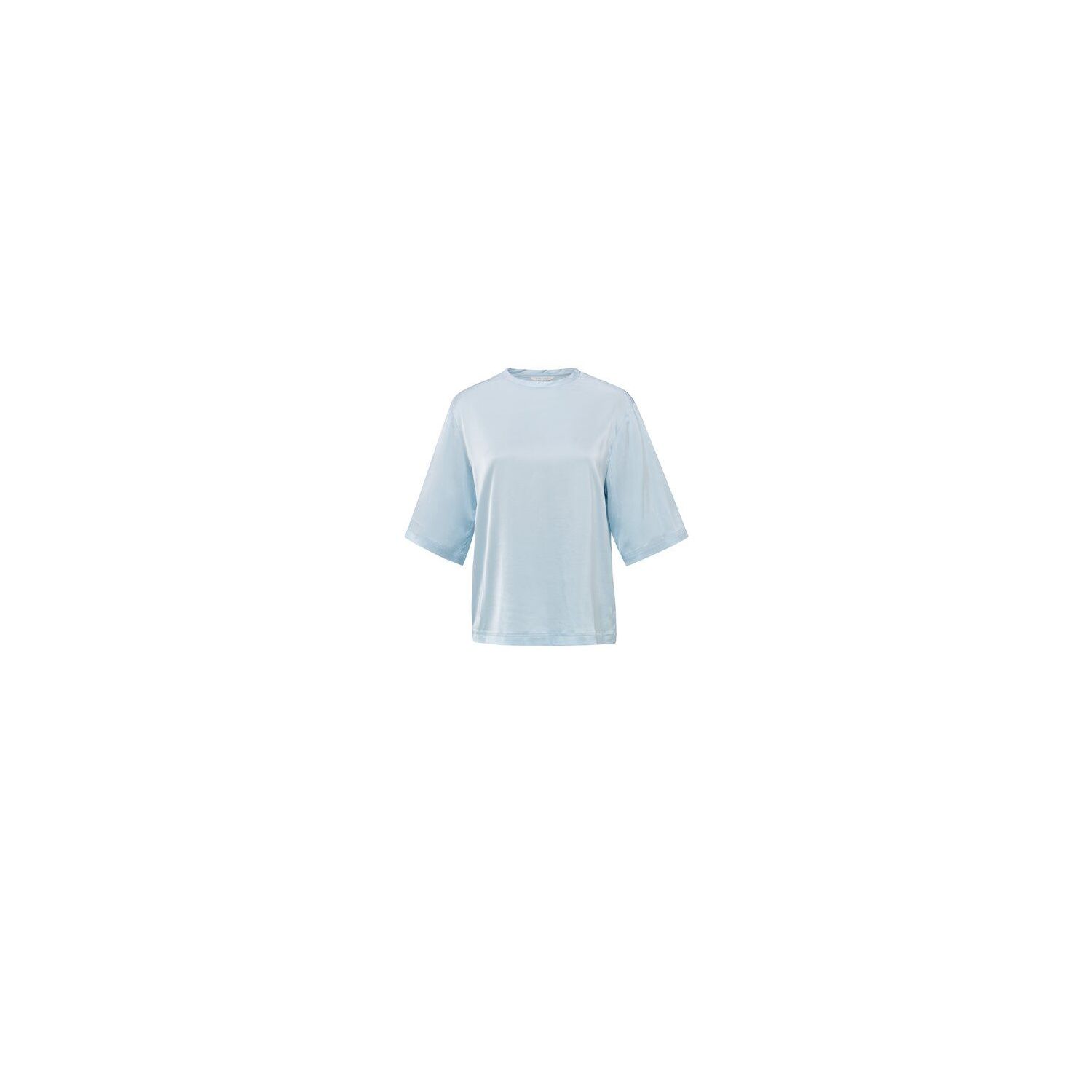 YAYA oversized satin t-shirt gray dawn blue