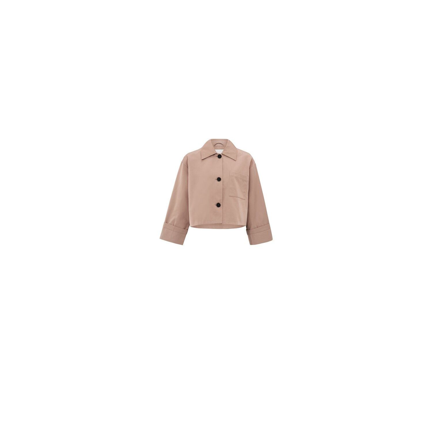 YAYA jacket heavy satin short oversized dusty pink