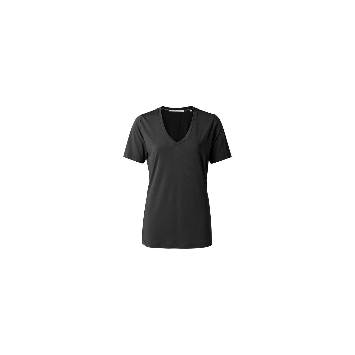 YAYA modal V-neck t-shirt pirate black