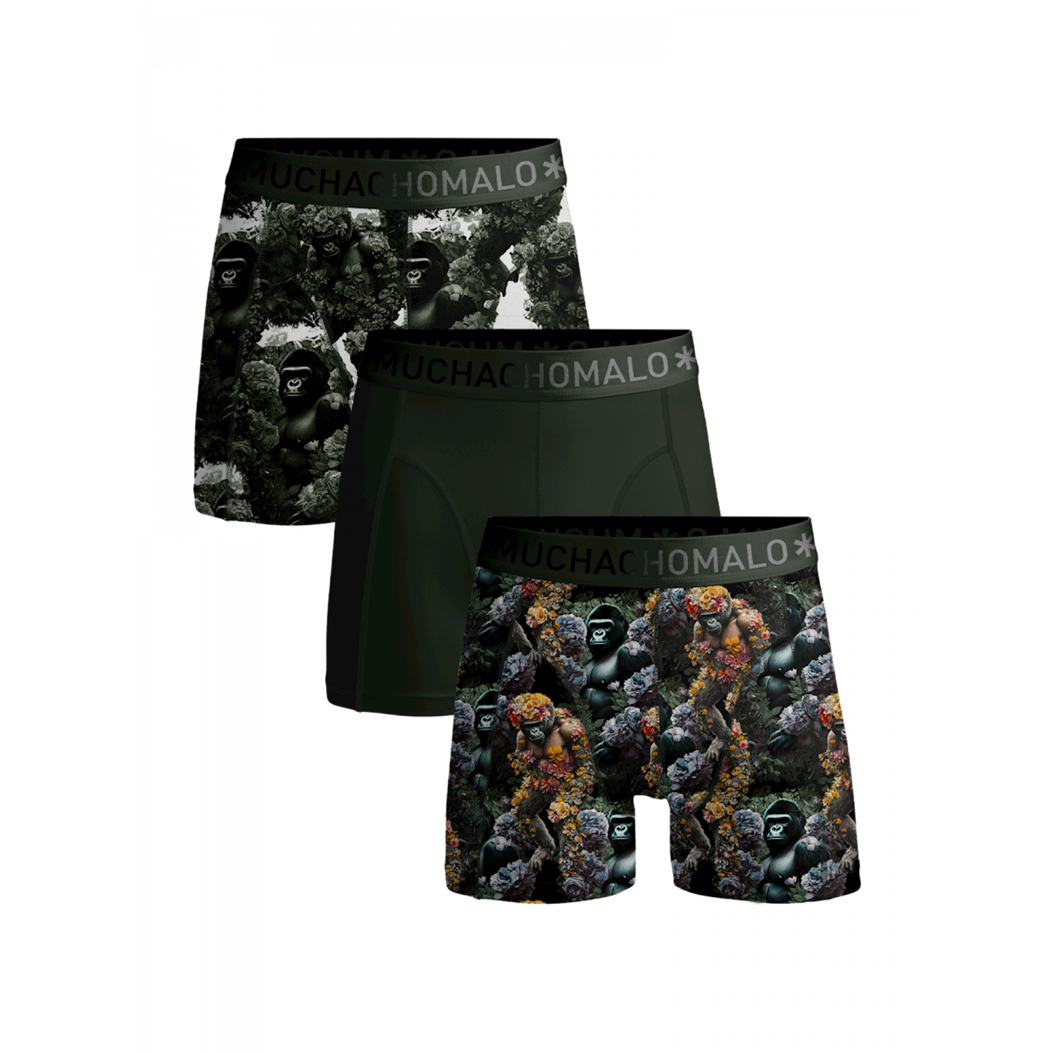 Muchachomalo 3p u-gorilla boxer short pr/pr/green