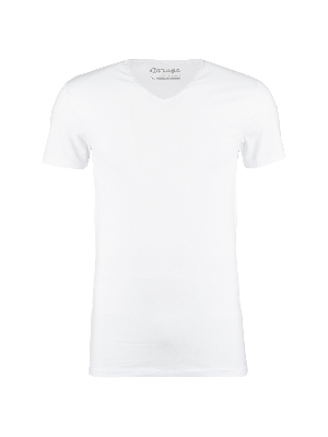 Garage tshirt v-neck body fit s/sl wit