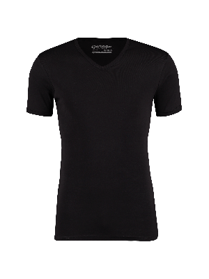 Garage tshirt v-neck semibody fit s/sl zwart