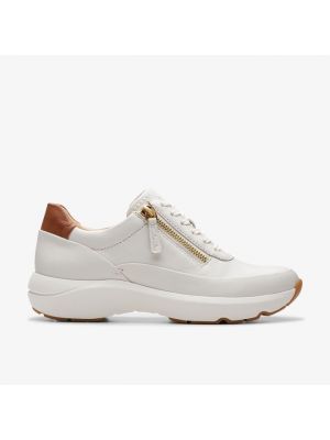 Clarks Tivoli Zip Off White Leather