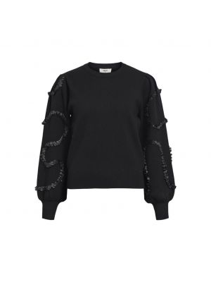 Object objdidi l/s o-neck knit pullover black