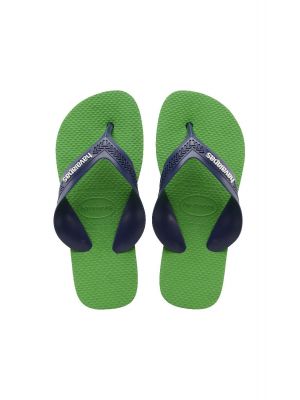 Havaianas kids max slipper blue denim / leaf green