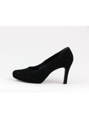 PaulGreen hoge plateau pump suede zwart