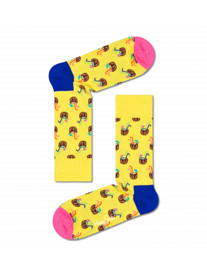 Happy Socks Coconut Cocktail Sock Yellow