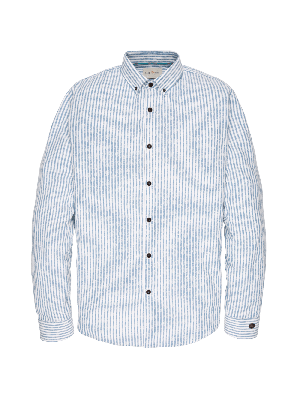 Cast iron l/s shirt cf print scribble stripe blue