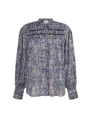 Aaiko daimy flower blouse batik blue