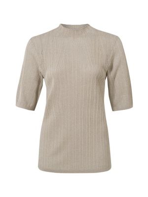 Yaya sweater with high neckline champagne