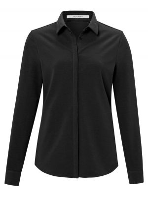 Yaya jersey cotton blend shirt black