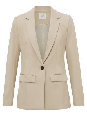 Yaya cotton scuba slim fit blazer beige