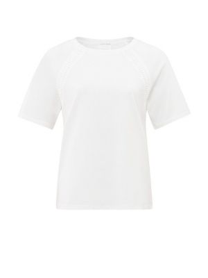 YAYA t-shirt with braided detail pure white