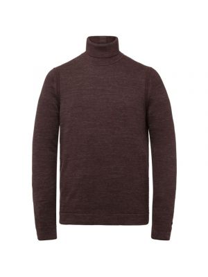 Cast iron roll neck slim fit cotton bitter choco