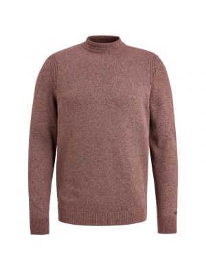 Cast iron mock neck regular fit cotton mix marron