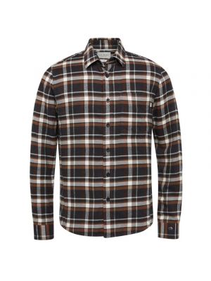 Cast Iron l/s shirt brushed yarn dyed check black