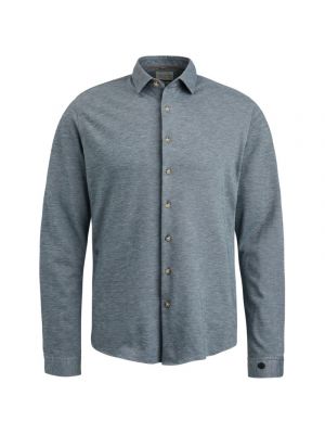 Cast Iron l/s shirt jersey pique tec ombre blue