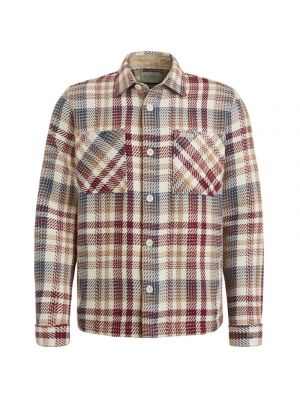 Cast Iron l/s shirt heavy check regular fit white