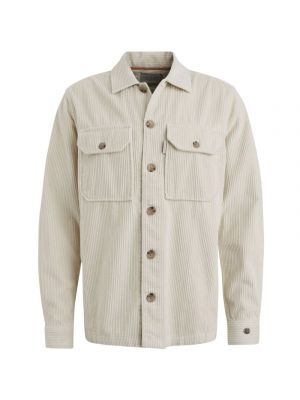 Cast iron l/s shirt solid ribcord silver birch