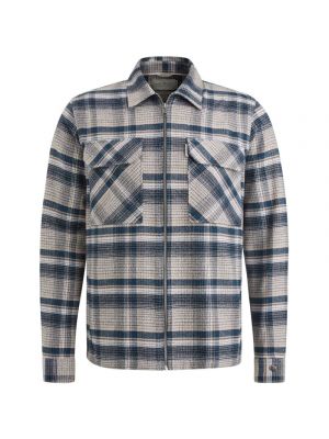 Cast iron l/s shirt mouline check silver birch