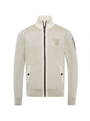 Pme legend zip jacket cotton knit bone white